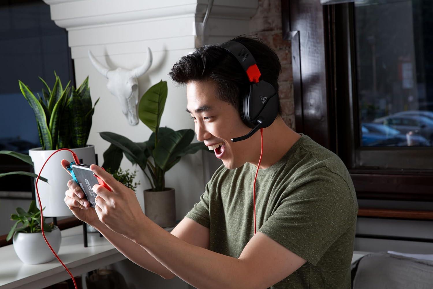 imageTurtle Beach Recon 70 Wired Gaming Headset Licensed for Nintendo Switch 2 Nintendo SwitchLiteOLED Model FliptoMute Mic Adjustable Lightweight OnEar Controls 40mm Drivers Black and WhiteBlackRed