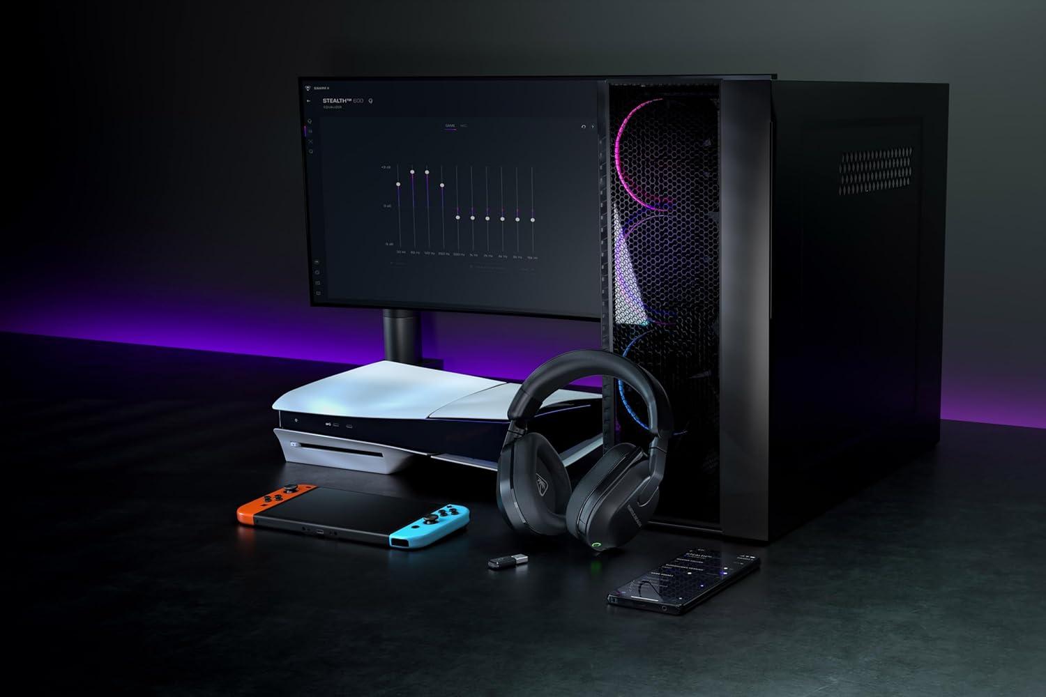 imageTurtle Beach Stealth 700 Gen 3 Wireless Multiplatform Amplified Gaming Headset for PS5 PS4 PC Mobile 60mm Drivers AI NoiseCancelling Mic Bluetooth 80Hr Battery Dual Transmitters BlackBlack