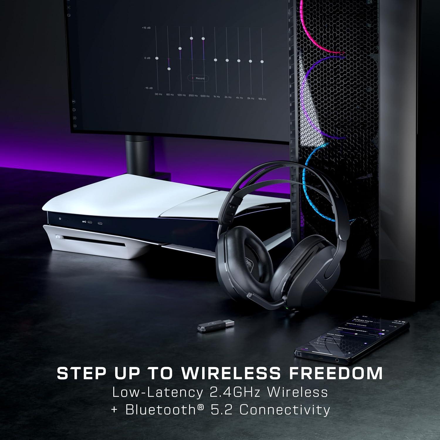 imageTurtle Beach Stealth 700 Gen 3 Wireless Multiplatform Amplified Gaming Headset for PS5 PS4 PC Mobile 60mm Drivers AI NoiseCancelling Mic Bluetooth 80Hr Battery Dual Transmitters BlackBlack