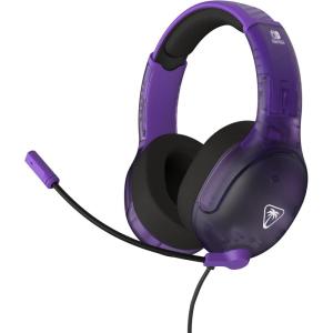 Turtle Beach Airlite Fit Wired Gaming Headset: Officially Licensed for Nintendo Switch, Nintendo Switch 2/Lite/OLED Model – Flip-to-Mute Mic, Over-Ear Comfort Cushions, 40mm Speakers – Neon Blue & Red(Ghost Purple)