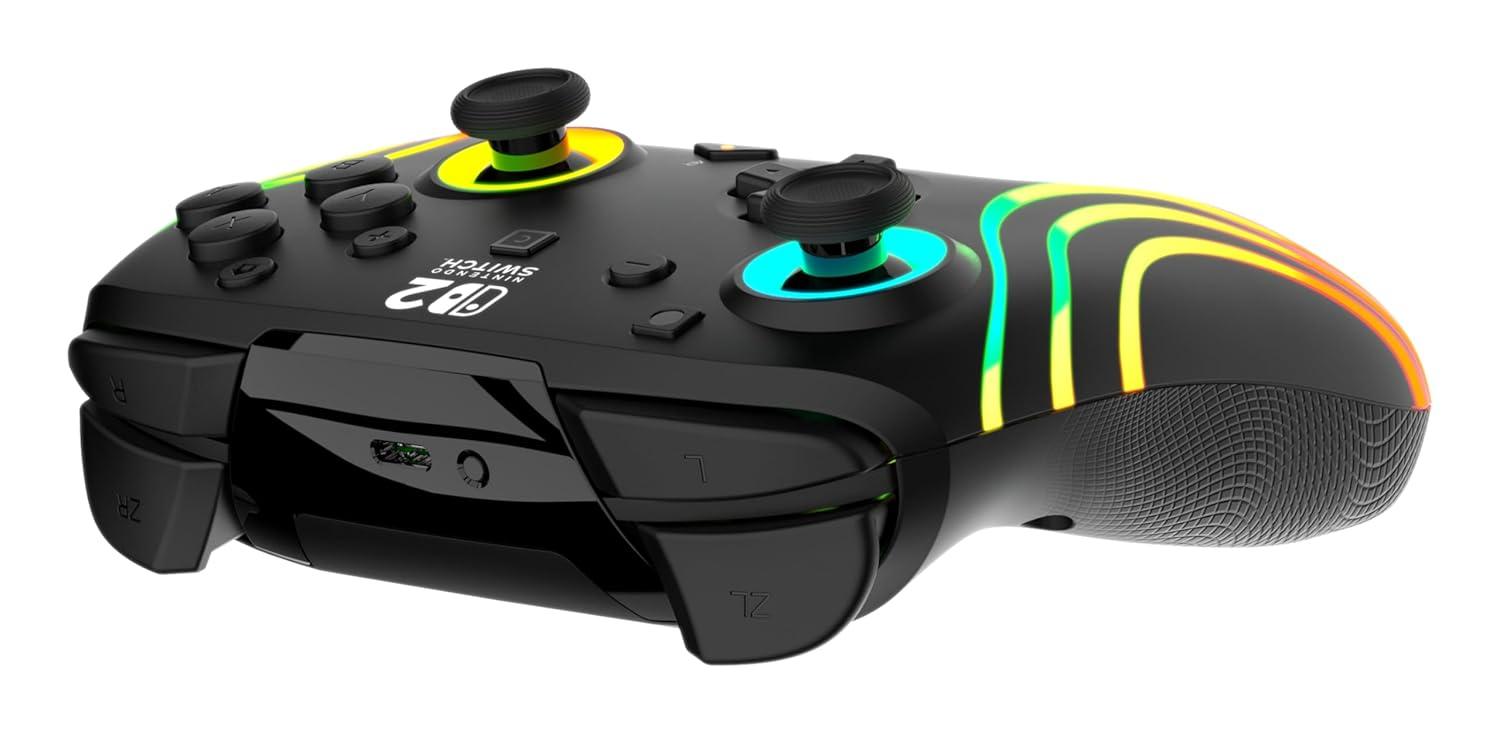 imageTurtle Beach Afterglow Wave Wireless RGB Gaming Controller Officially Licensed for Nintendo Switch 2 Nintendo SwitchSwitch LiteOLED TMR Thumbsticks Customizable Lighting BlackBlack