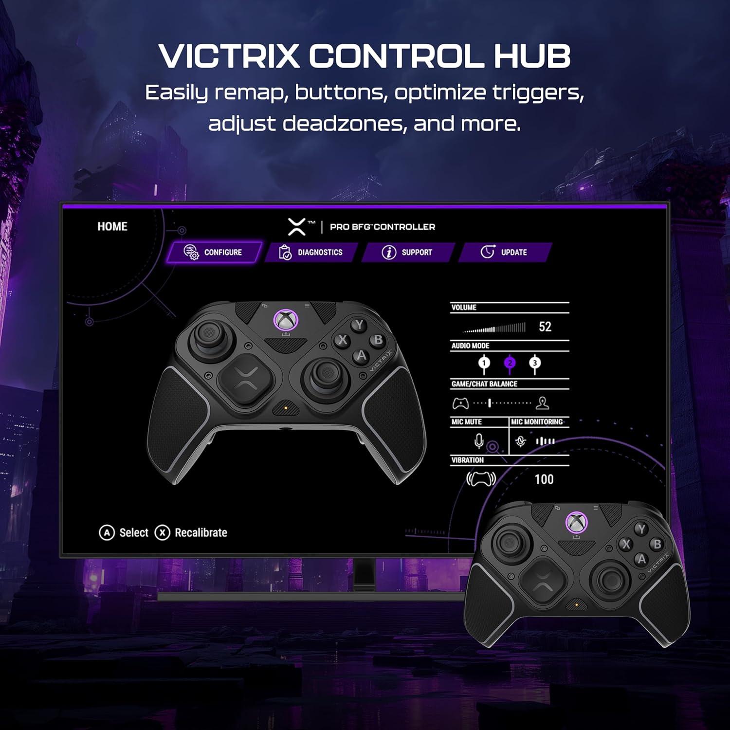 imageTurtle Beach Victrix Pro BFG Reloaded Wireless Gaming Controller Licensed for Xbox Series XS Xbox One PC Gamepad Bluetooth Fightpad HallEffect ThumbsticksTriggers Customizable Controls WhiteBlack