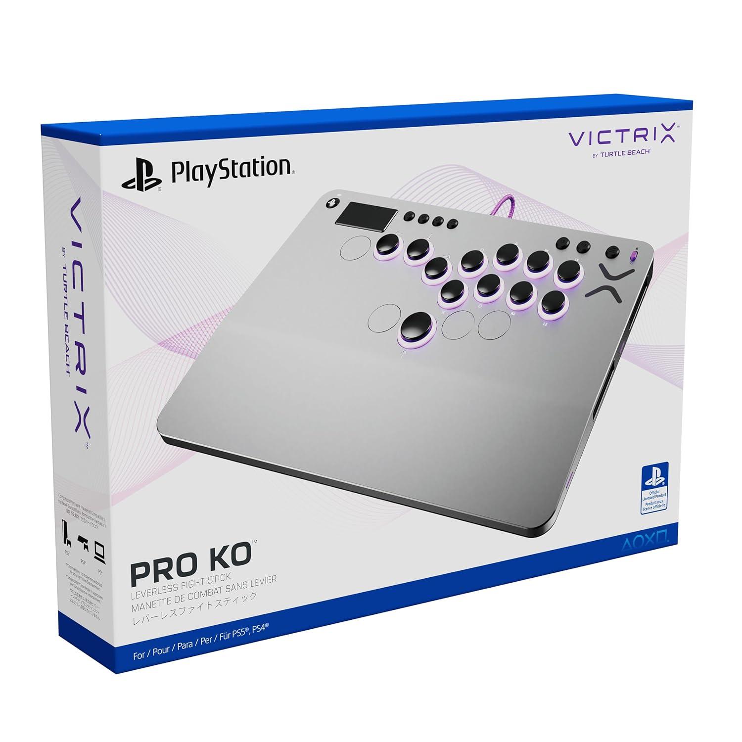 imageTurtle Beach Victrix Pro KO Leverless All Button Fight Stick for PlayStation 5 Officially Licensed PS5PS4 Windows 1011 PC Customizable eSports Tournament Ready Controller Arcade Controller GrayPlayStation
