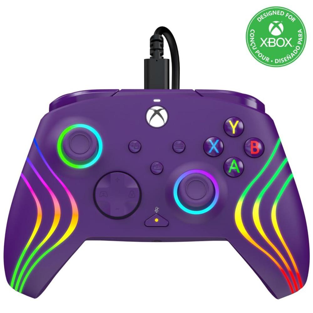 imagePDP Gaming Afterglow Wave Enhanced Wired Controller for Xbox Series XS Xbox One Windows 1011 PC Advanced Programmable Gamepad Customizable Lighting Licensed by Microsoft Companion App BlackPurple