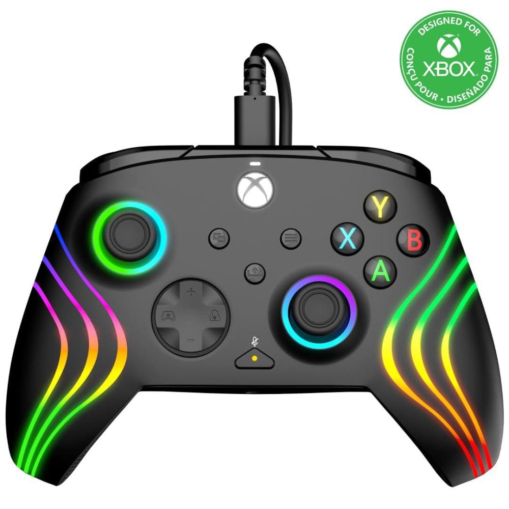 imagePDP Gaming Afterglow Wave Enhanced Wired Controller for Xbox Series XS Xbox One Windows 1011 PC Advanced Programmable Gamepad Customizable Lighting Licensed by Microsoft Companion App BlackWave Black