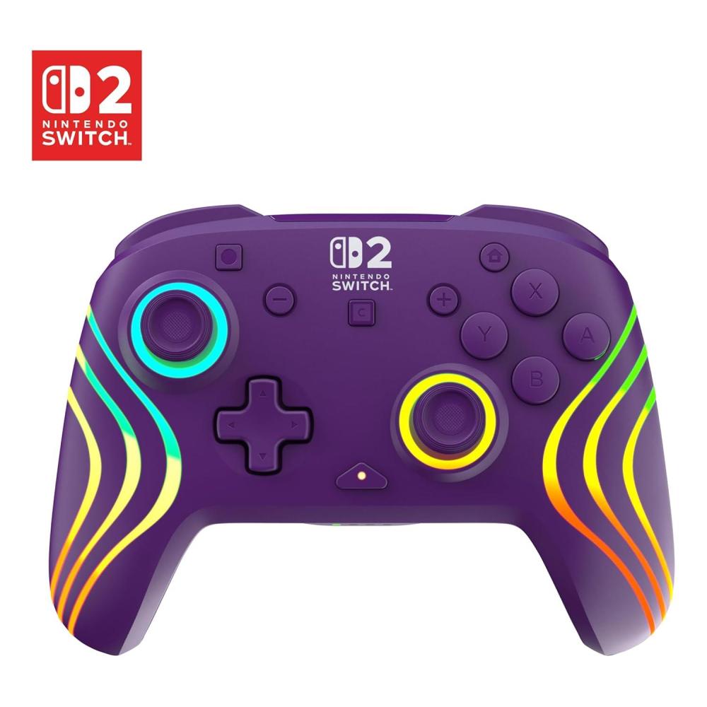 imageTurtle Beach Afterglow Wave Wireless RGB Gaming Controller  Officially Licensed for Nintendo Switch 2 Nintendo SwitchSwitch LiteOLED  TMR Thumbsticks Customizable Lighting  BlackPurple