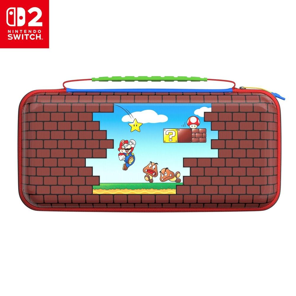 imageTurtle Beach PlayTrek Travel Case Officially Licensed for Nintendo Switch 2 Nintendo SwitchOLED Hard Shell Carrying Case Game Card Case Storage Protection  Mario Bricks RedBlueMario Bricks