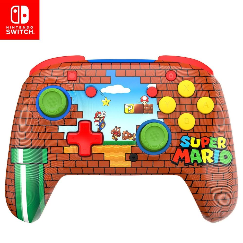 imageTurtle Beach Rematch Wireless Controller Officially Licensed for Nintendo Switch Switch LiteOLED Works wNintendo Switch 2 Lenticular Shift Design Rechargeable Battery  Mario Bricks RedBlueMario Bricks Reveal