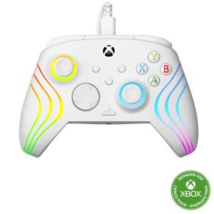 Turtle Beach Afterglow Wave Wired RGB Gaming Controller – Licensed for Xbox Series X|S, Xbox One & Windows PCs – Mappable Buttons, Hall-Effect Hair Triggers, Companion App – Grey(White)