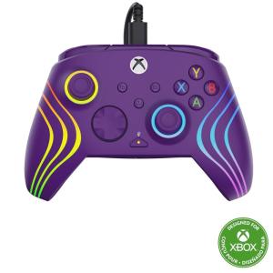 Turtle Beach Afterglow Wave Wired RGB Gaming Controller – Licensed for Xbox Series X|S, Xbox One & Windows PCs – Mappable Buttons, Hall-Effect Hair Triggers, Companion App – Grey(Purple)