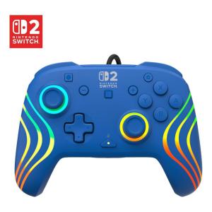 Turtle Beach Afterglow Wave Wired RGB Gaming Controller – Officially Licensed for Nintendo Switch 2, Nintendo Switch/Switch Lite/OLED – Hall-Effect Thumbsticks, Customizable Lighting – Blue(Blue)