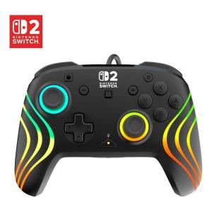 Turtle Beach Afterglow Wave Wired RGB Gaming Controller – Officially Licensed for Nintendo Switch 2, Nintendo Switch/Switch Lite/OLED – Hall-Effect Thumbsticks, Customizable Lighting – Blue(Black)