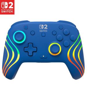 Turtle Beach Afterglow Wave Wireless RGB Gaming Controller – Officially Licensed for Nintendo Switch 2, Nintendo Switch/Switch Lite/OLED – TMR Thumbsticks, Customizable Lighting – Black(Blue)