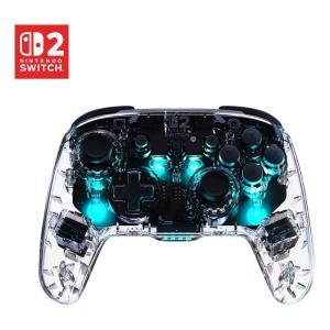 Turtle Beach Afterglow Wired RGB Gaming Controller – Officially Licensed for Nintendo Switch 2, Nintendo Switch, Switch Lite/OLED – Hall-Effect Thumbsticks, Customizable Lighting – Transparent(Wireless)