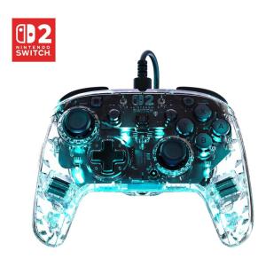 Turtle Beach Afterglow Wired RGB Gaming Controller – Officially Licensed for Nintendo Switch 2, Nintendo Switch, Switch Lite/OLED – Hall-Effect Thumbsticks, Customizable Lighting – Transparent(Wired)