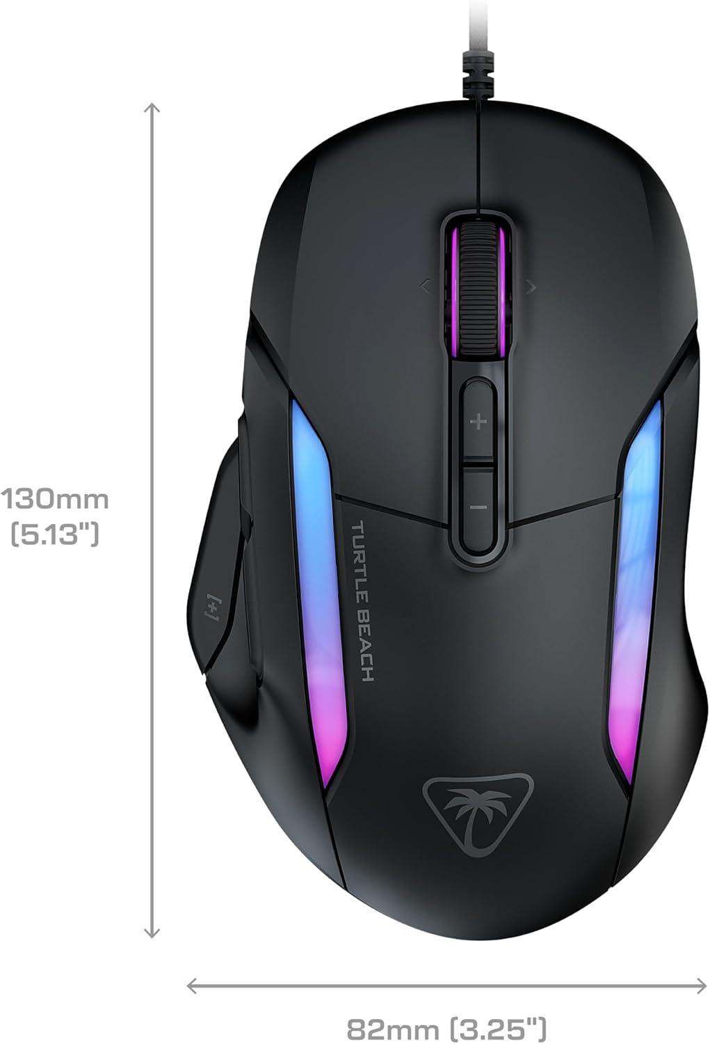 imageTurtle Beach Burst II Air Wireless Gaming Mouse 47g Ultra Lightweight Optical Switches 26000 DPI Optical Sensor 120hour Rechargeable Battery Symmetrical Design Bluetooth USBC Cable BlackAsh Black