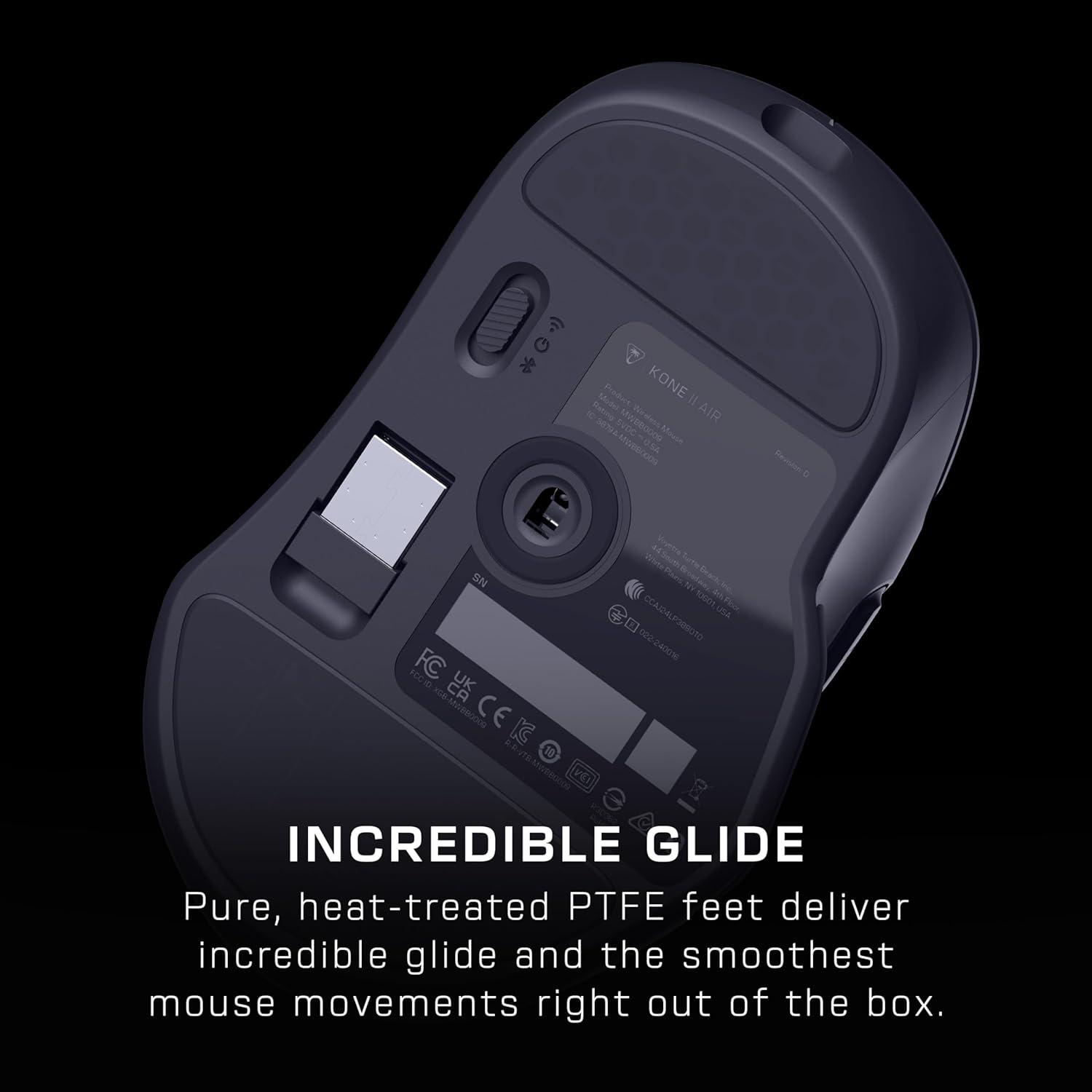 imageTurtle Beach Burst II Air Wireless Gaming Mouse 47g Ultra Lightweight Optical Switches 26000 DPI Optical Sensor 120hour Rechargeable Battery Symmetrical Design Bluetooth USBC Cable BlackAsh Black