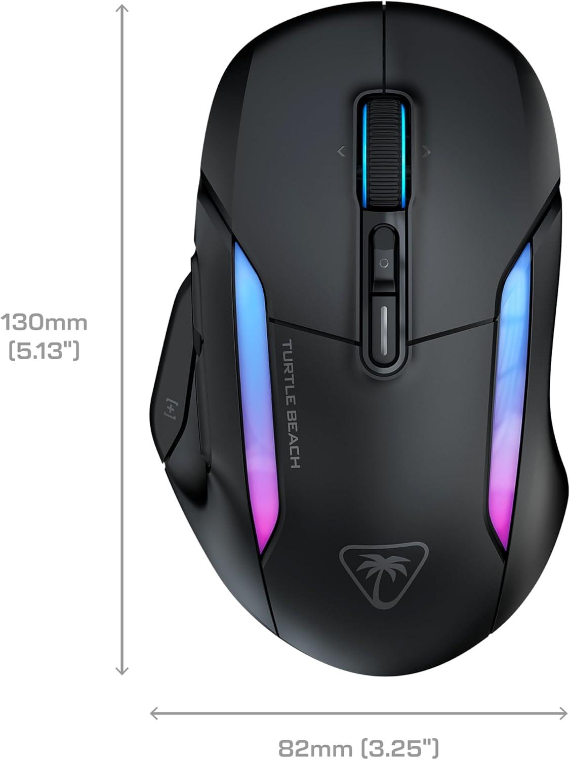 imageTurtle Beach Burst II Air Wireless Gaming Mouse 47g Ultra Lightweight Optical Switches 26000 DPI Optical Sensor 120hour Rechargeable Battery Symmetrical Design Bluetooth USBC Cable BlackAsh Black