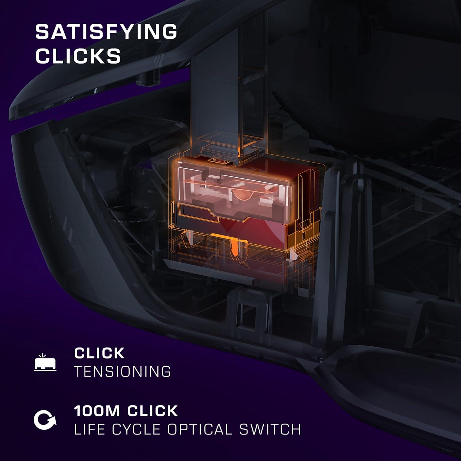 imageTurtle Beach Burst II Air Wireless Gaming Mouse 47g Ultra Lightweight Optical Switches 26000 DPI Optical Sensor 120hour Rechargeable Battery Symmetrical Design Bluetooth USBC Cable BlackAsh Black