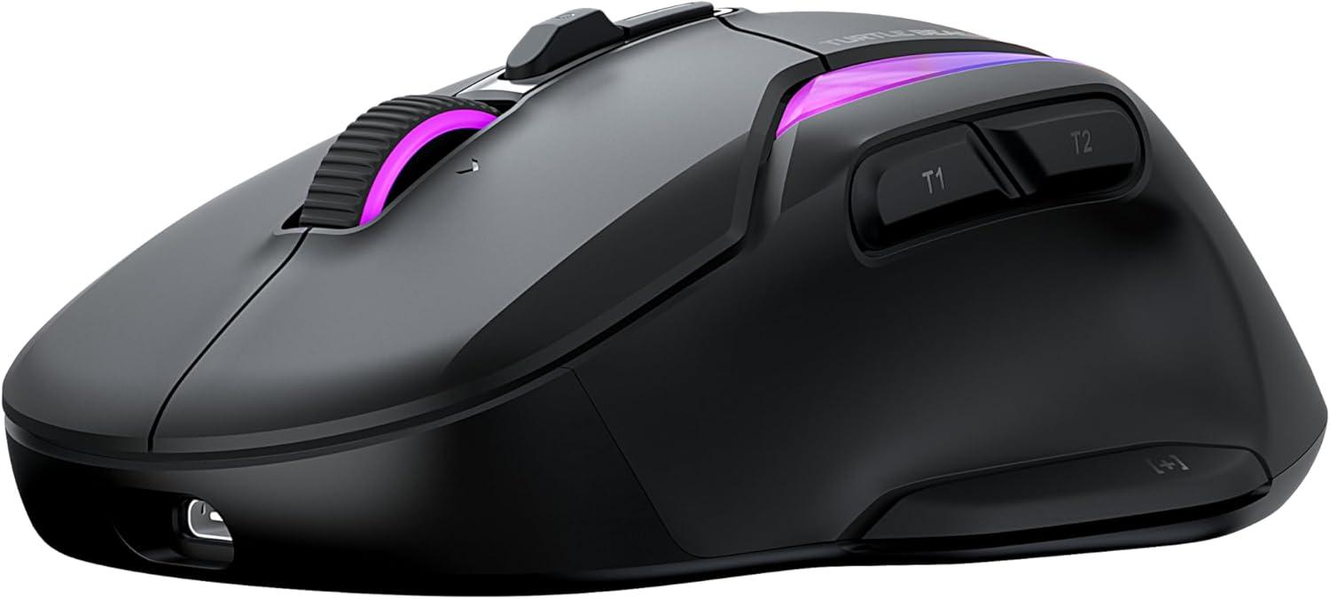 imageTurtle Beach Burst II Air Wireless Gaming Mouse 47g Ultra Lightweight Optical Switches 26000 DPI Optical Sensor 120hour Rechargeable Battery Symmetrical Design Bluetooth USBC Cable BlackAsh Black