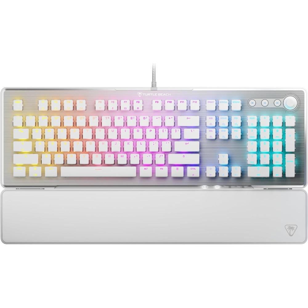 imageTurtle Beach Vulcan II  FullSize PC Gaming Keyboard Titan II Mechanical Switches Customizable RGB Illuminated Keys Detachable Palm Rest Media Controls Aluminum Top Plate Numpad  WhiteWhite