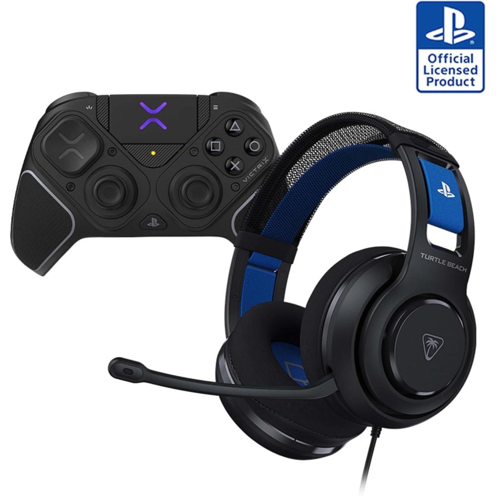 imageTurtle Beach Atlas 200 Wired Multiplatform Gaming Headset for Xbox PlayStation PC w 35mm Wired Connection 50mm Nanoclear Drivers FliptoMute Mic Memory Foam Cushions BlackBlack Bundle