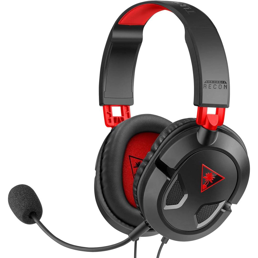 imageTurtle Beach Recon 50 Wired Gaming Headset  PC Mac PS4 PS5 Xbox Series XS amp Xbox One amp MobileTablet with 35mm Removable Mic 40mm Speakers amp Inline Controls  BlackBlack  Red