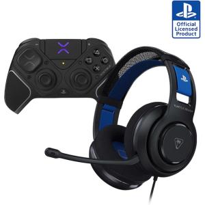 Turtle Beach Atlas 200 Wired Multiplatform Gaming Headset for Xbox, PlayStation, PC w/ 3.5mm Wired Connection – 50mm Nanoclear Drivers, Flip-to-Mute Mic, Memory Foam Cushions – Black(Black Bundle)