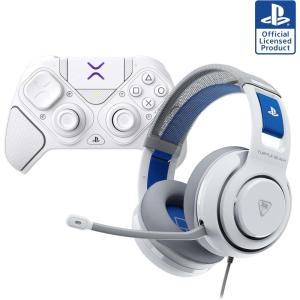 Turtle Beach Atlas 200 Wired Multiplatform Gaming Headset for Xbox, PlayStation, PC w/ 3.5mm Wired Connection – 50mm Nanoclear Drivers, Flip-to-Mute Mic, Memory Foam Cushions – Black(White Bundle)