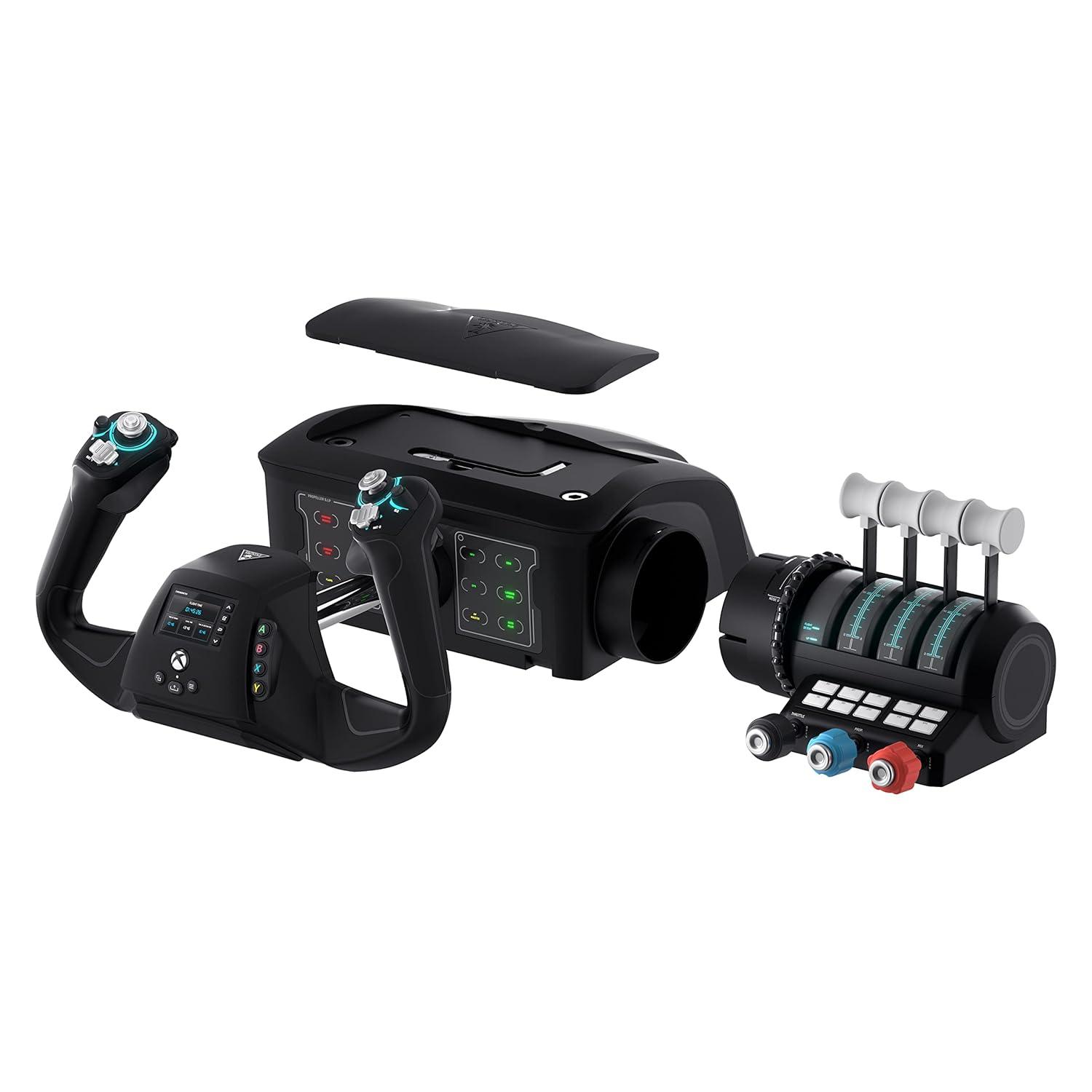 imageTurtle Beach VelocityOne Flight Universal Control System Xbox Series X amp Xbox Series S Xbox One amp Windows 10 amp 11 PCs with Yoke Handle Throttle Quadrant Trim Wheel amp Rudder ControlsUniversal Control System