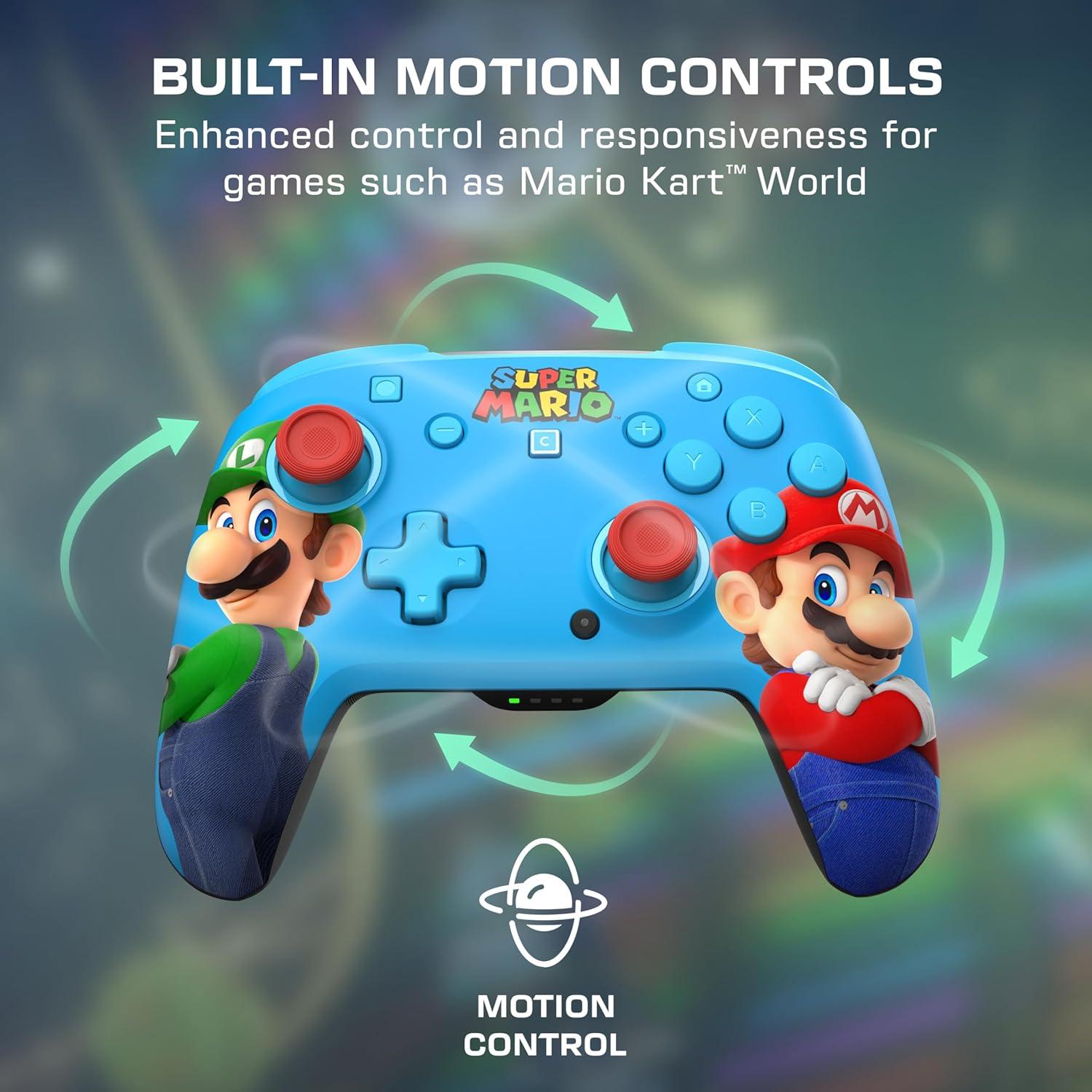 imageTurtle Beach Rematch Wireless Controller Mario amp Luigi Officially Licensed for Nintendo Switch 2 Nintendo Switch TMR Thumbsticks Customizable RGB Rechargeable BatteryMario Luigi Blue