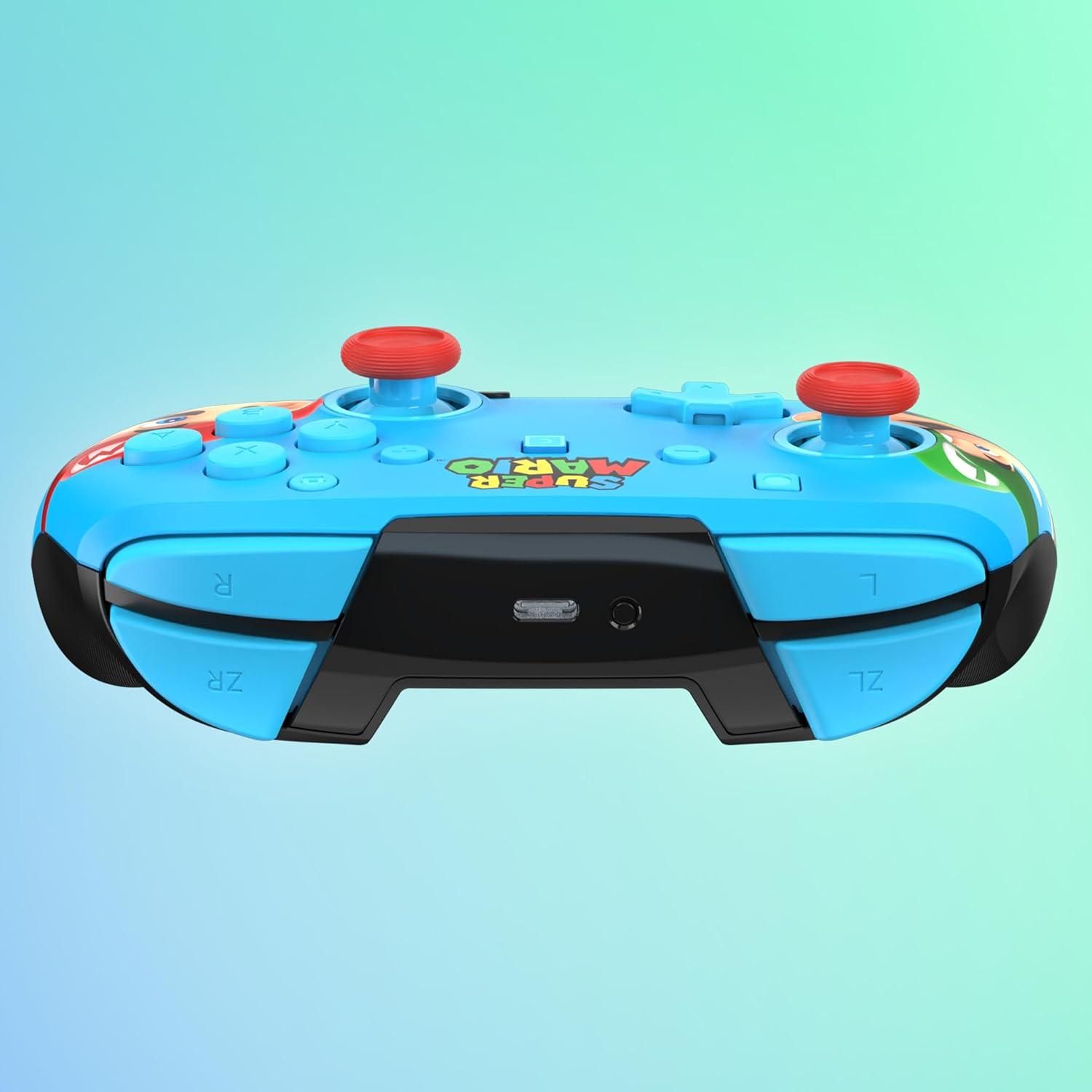 imageTurtle Beach Rematch Wireless Controller Mario amp Luigi Officially Licensed for Nintendo Switch 2 Nintendo Switch TMR Thumbsticks Customizable RGB Rechargeable BatteryMario Luigi Blue