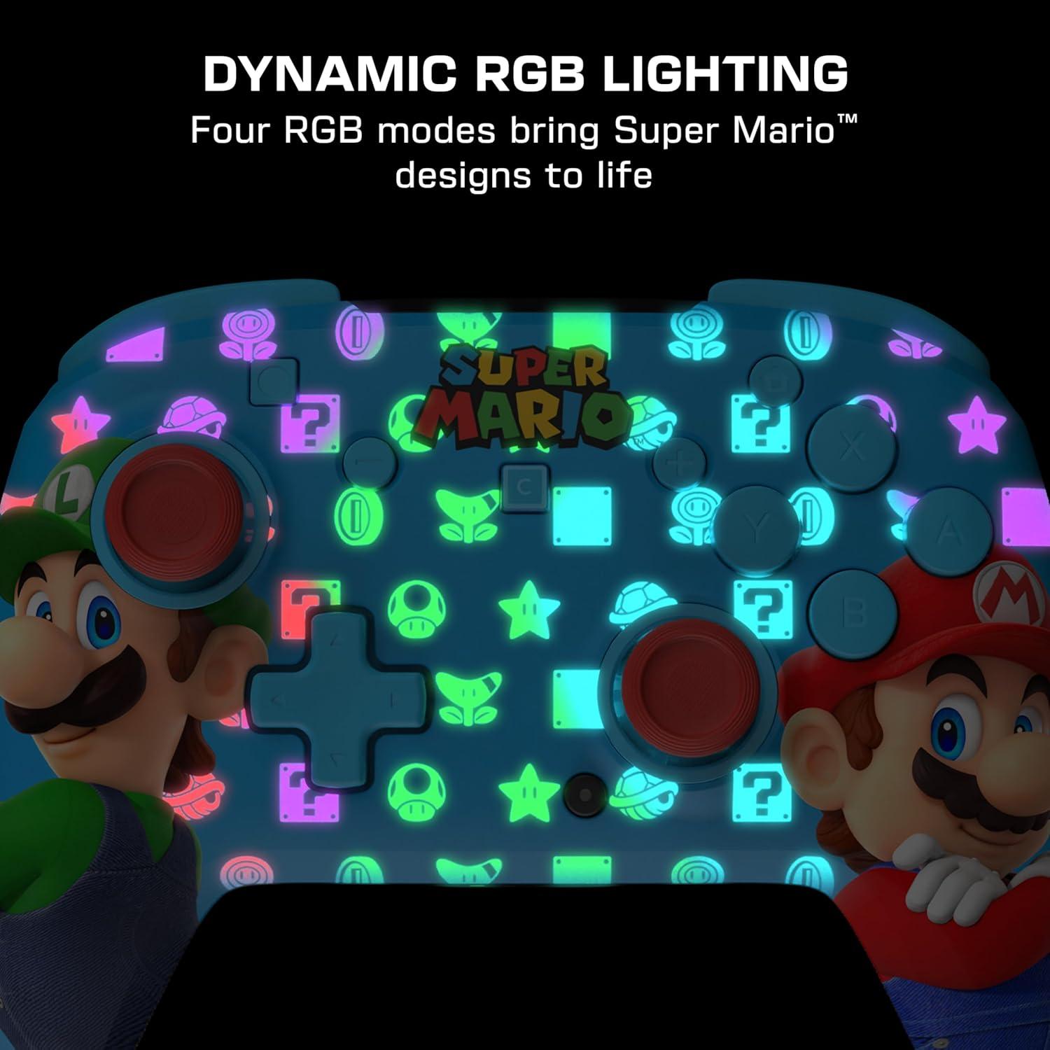 imageTurtle Beach Rematch Wireless Controller Mario amp Luigi Officially Licensed for Nintendo Switch 2 Nintendo Switch TMR Thumbsticks Customizable RGB Rechargeable BatteryMario Luigi Blue