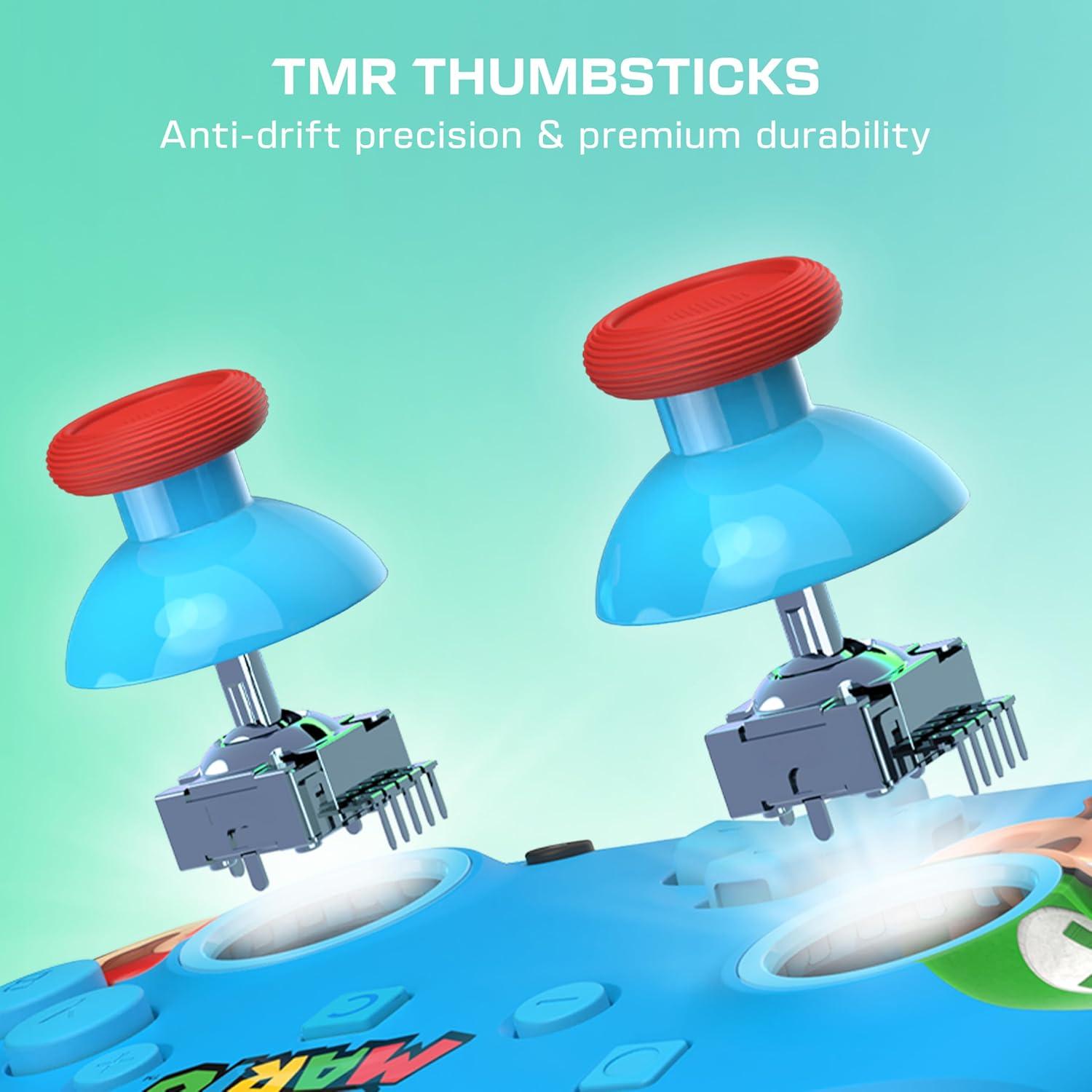 imageTurtle Beach Rematch Wireless Controller Mario amp Luigi Officially Licensed for Nintendo Switch 2 Nintendo Switch TMR Thumbsticks Customizable RGB Rechargeable BatteryMario Luigi Blue