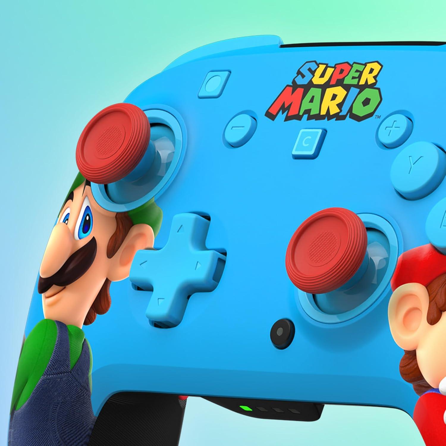 imageTurtle Beach Rematch Wireless Controller Mario amp Luigi Officially Licensed for Nintendo Switch 2 Nintendo Switch TMR Thumbsticks Customizable RGB Rechargeable BatteryMario Luigi Blue