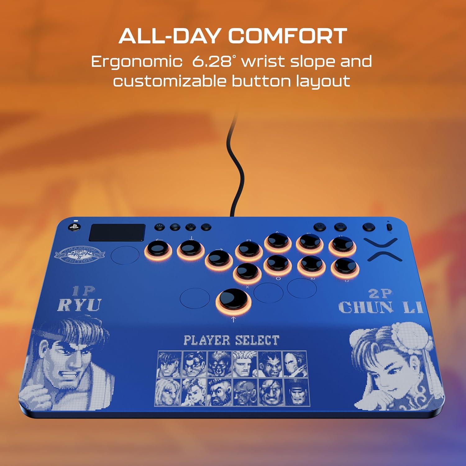 imageTurtle Beach Victrix Pro KO Leverless Fight Stick Street Fighter II Champion Edition Capcom and PlayStation Officially Licensed for PS4 PS5 PC HotSwappable RGB Switches Ergonomic