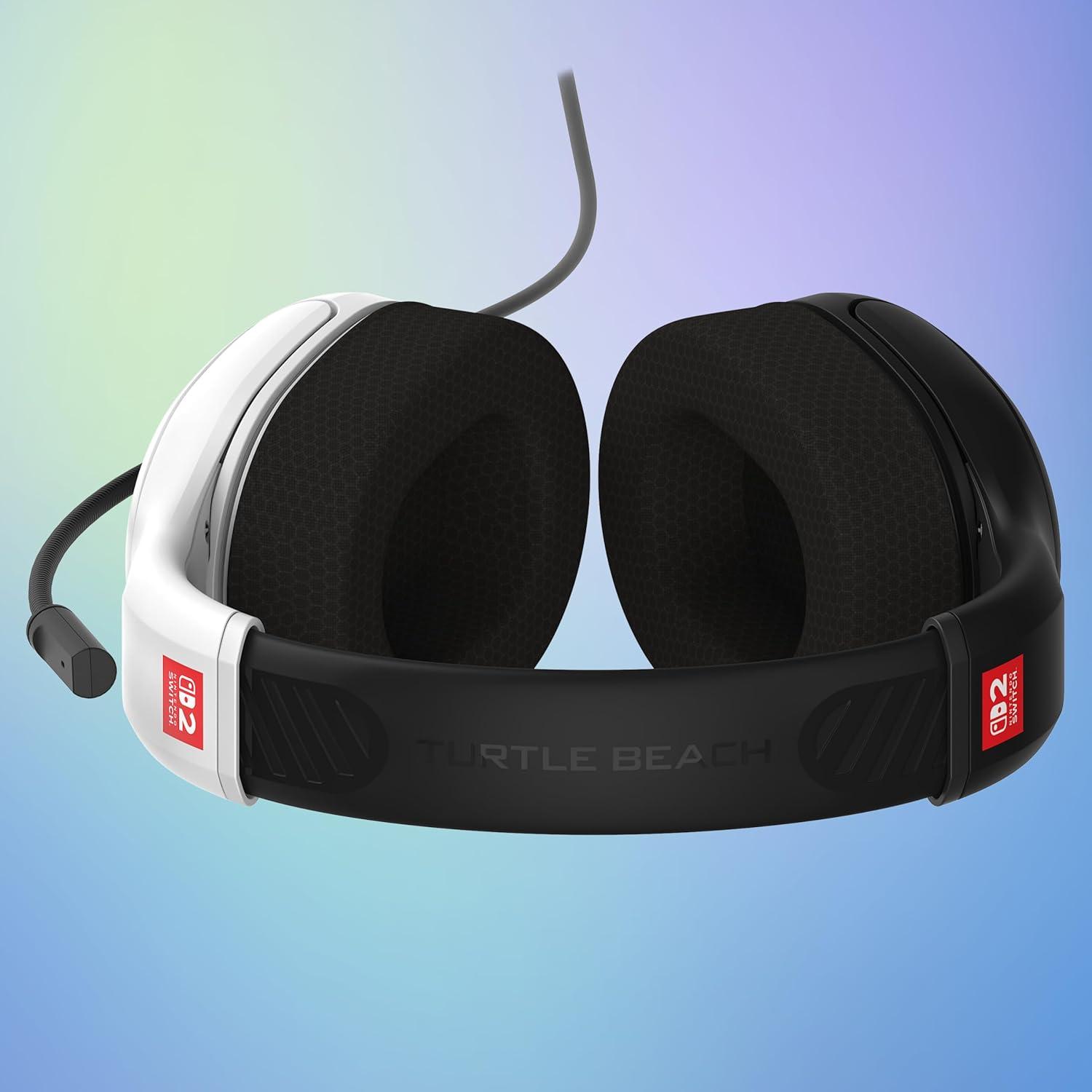 imageTurtle Beach Airlite Fit Wired Gaming Headset Mario Star Officially Licensed for Nintendo Switch 2 Nintendo Switch Durable LightweightBlack and White