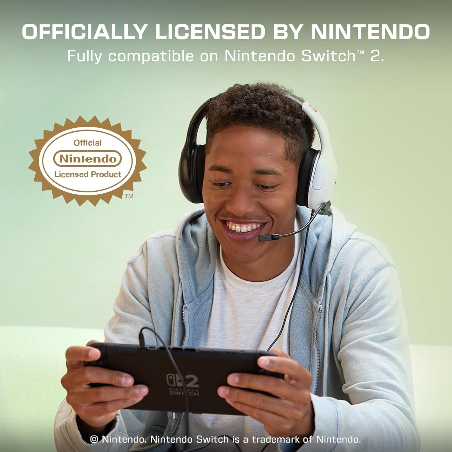 imageTurtle Beach Airlite Fit Wired Gaming Headset Mario Star Officially Licensed for Nintendo Switch 2 Nintendo Switch Durable LightweightBlack and White