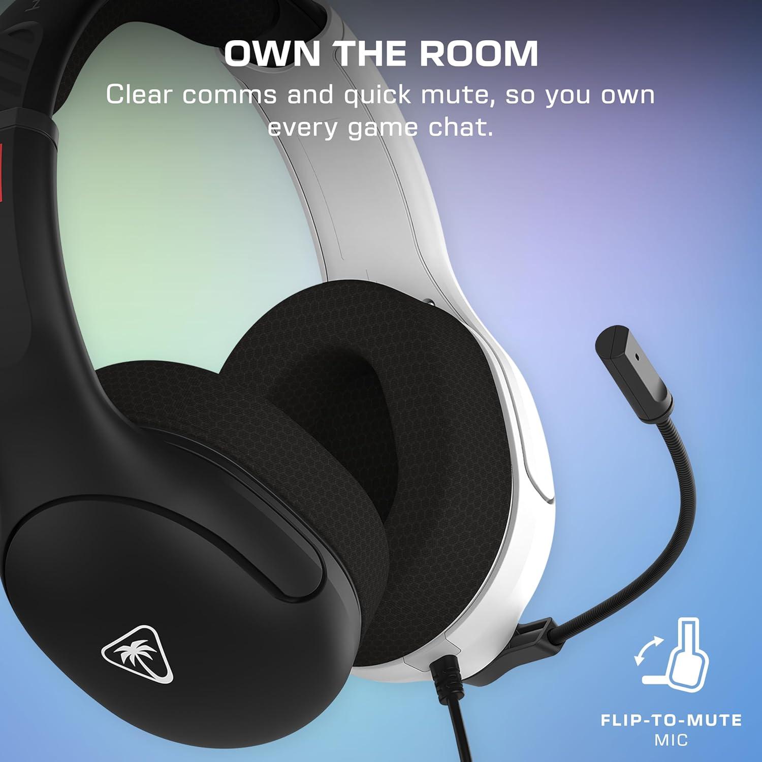 imageTurtle Beach Airlite Fit Wired Gaming Headset Mario Star Officially Licensed for Nintendo Switch 2 Nintendo Switch Durable LightweightBlack and White