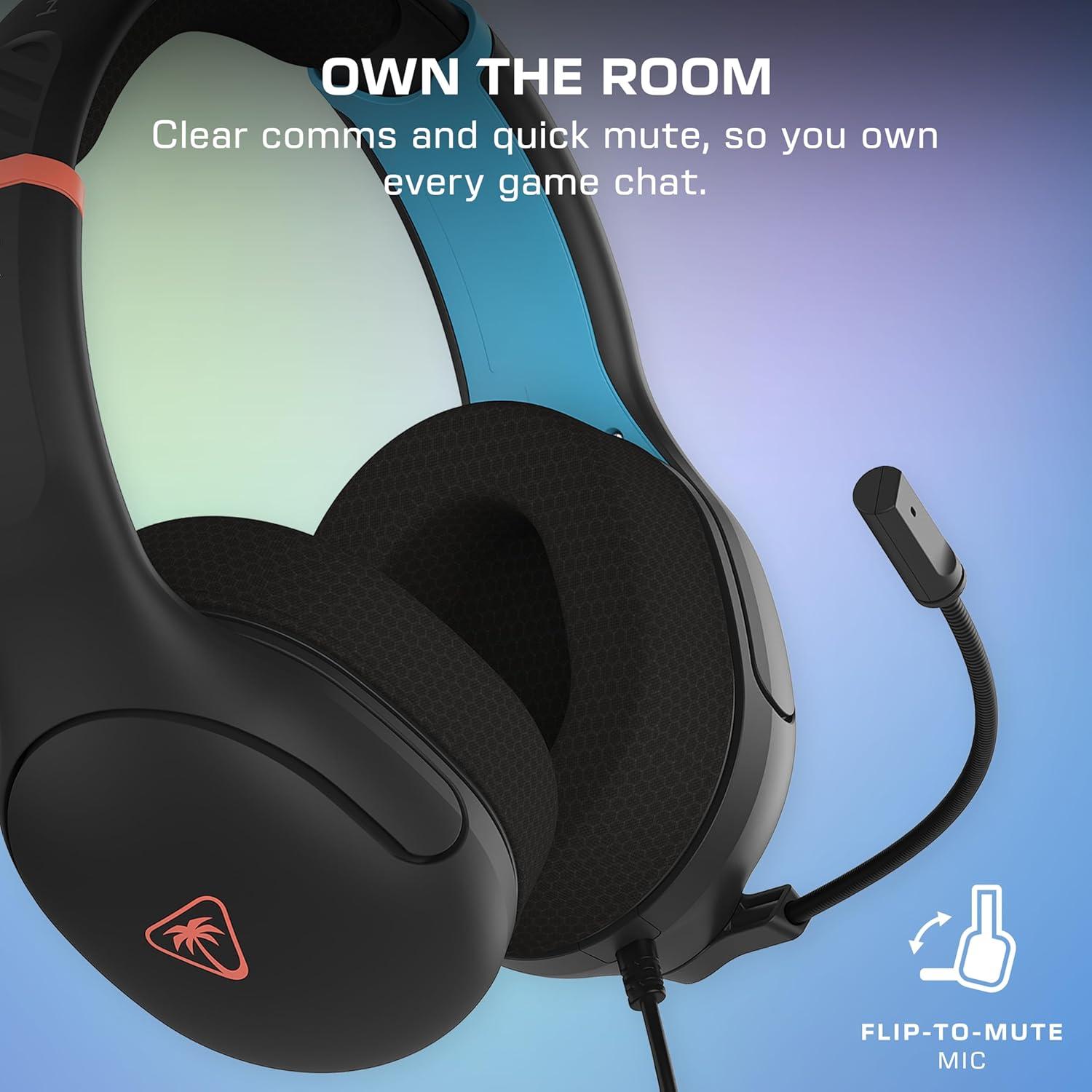 imageTurtle Beach Airlite Fit Wired Gaming Headset Mario Star Officially Licensed for Nintendo Switch 2 Nintendo Switch Durable LightweightCharcoal RedBlue