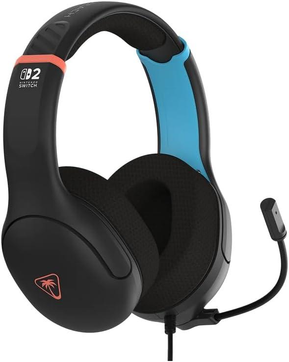 imageTurtle Beach Airlite Fit Wired Gaming Headset Mario Star Officially Licensed for Nintendo Switch 2 Nintendo Switch Durable LightweightCharcoal RedBlue