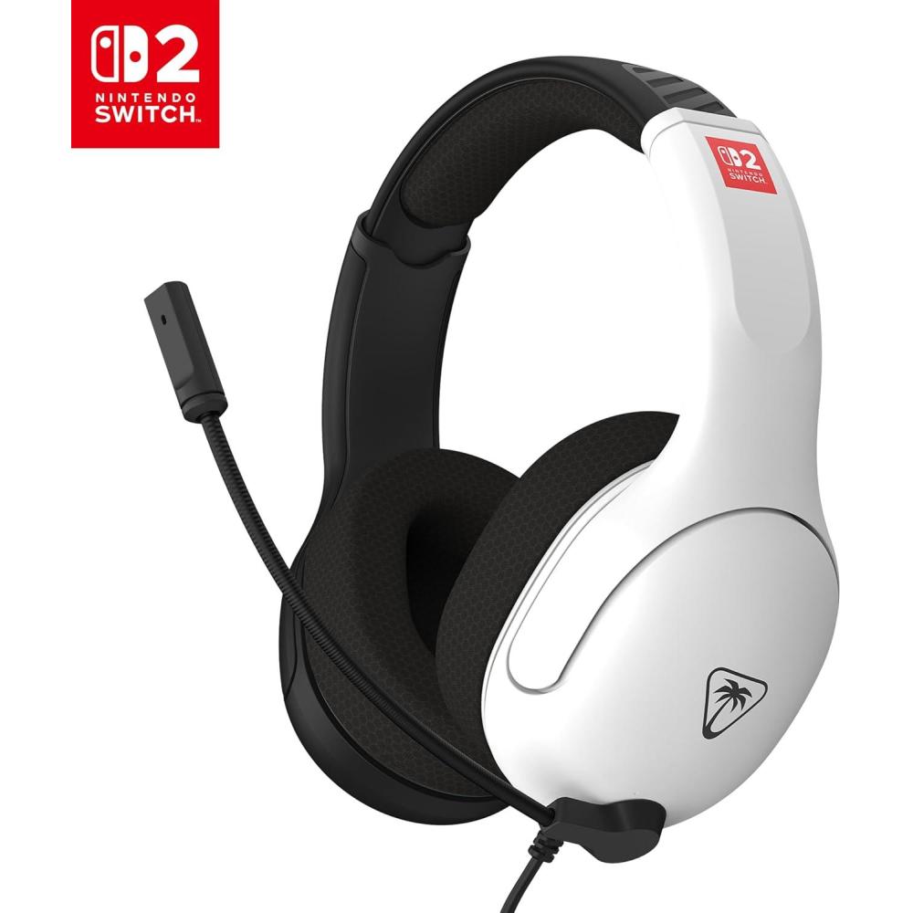 imageTurtle Beach Airlite Fit Wired Gaming Headset Mario Star Officially Licensed for Nintendo Switch 2 Nintendo Switch Durable LightweightBlack and White