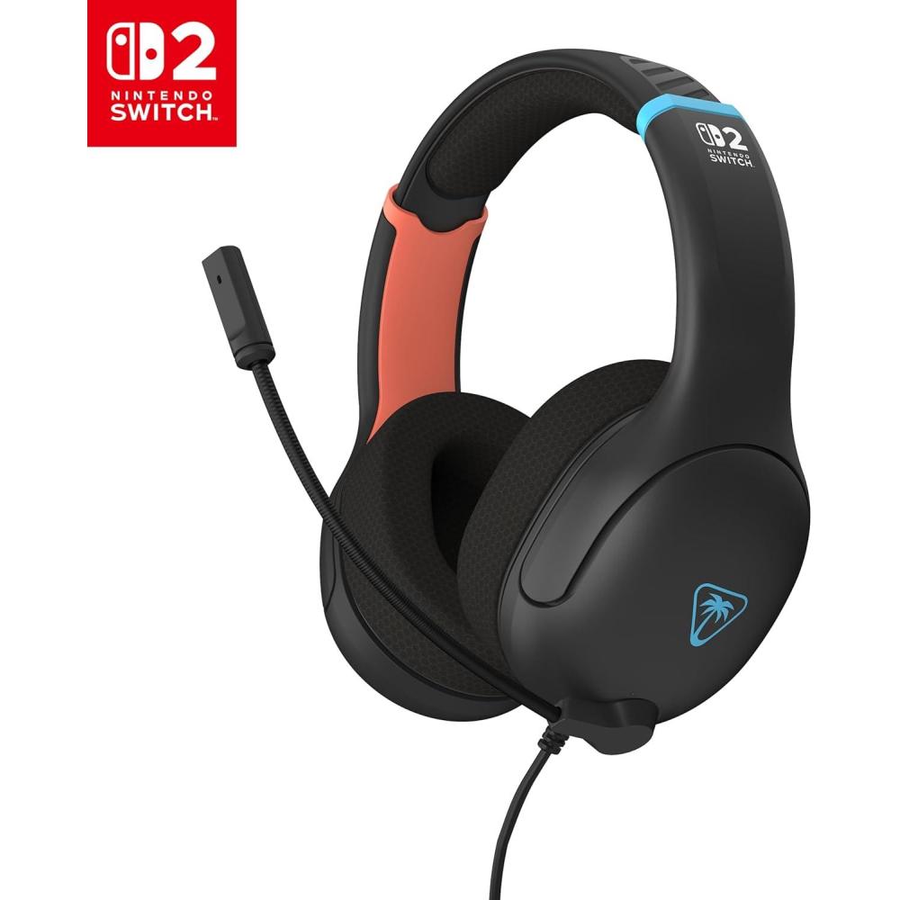 imageTurtle Beach Airlite Fit Wired Gaming Headset Mario Star Officially Licensed for Nintendo Switch 2 Nintendo Switch Durable LightweightCharcoal RedBlue