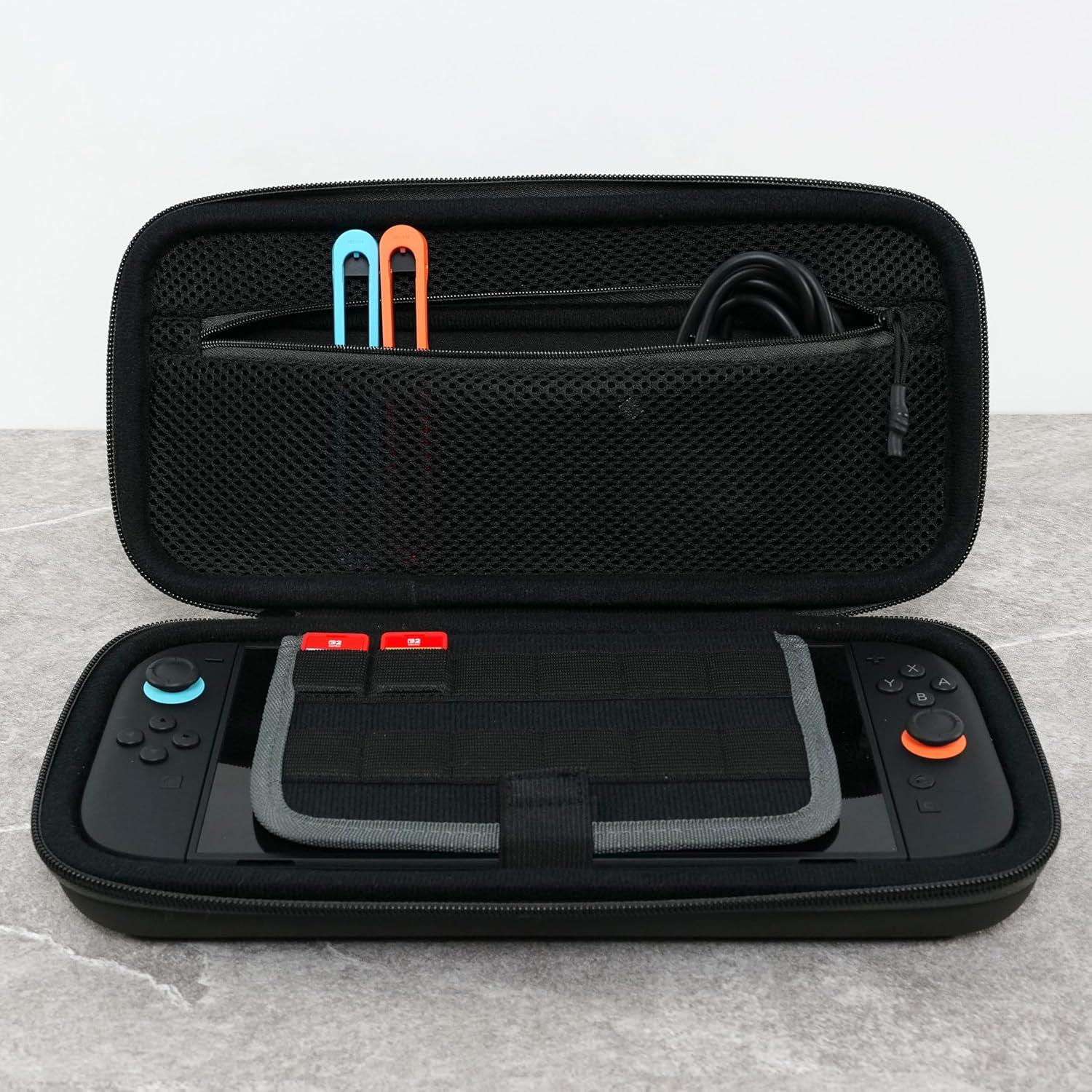 imageTurtle Beach PlayTrek Travel Case Koopa Troop Nintendo Switch 2 Nintendo Switch Nintendo Switch OLED Model Storage Protection Game Card Holder Hard Shell GlowintheDarkCharcoal Black