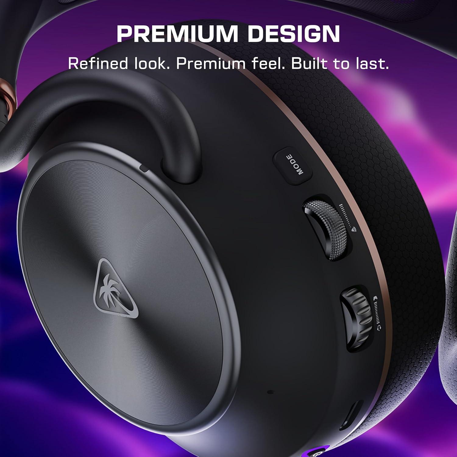 imageTurtle Beach Stealth Pro II Premium Multiplatform Wireless Gaming Headset for PC PlayStation 5 PS4 HiRes 24bit Audio Noise Cancellation Rechargeable Battery Bluetooth Boom Mic Black