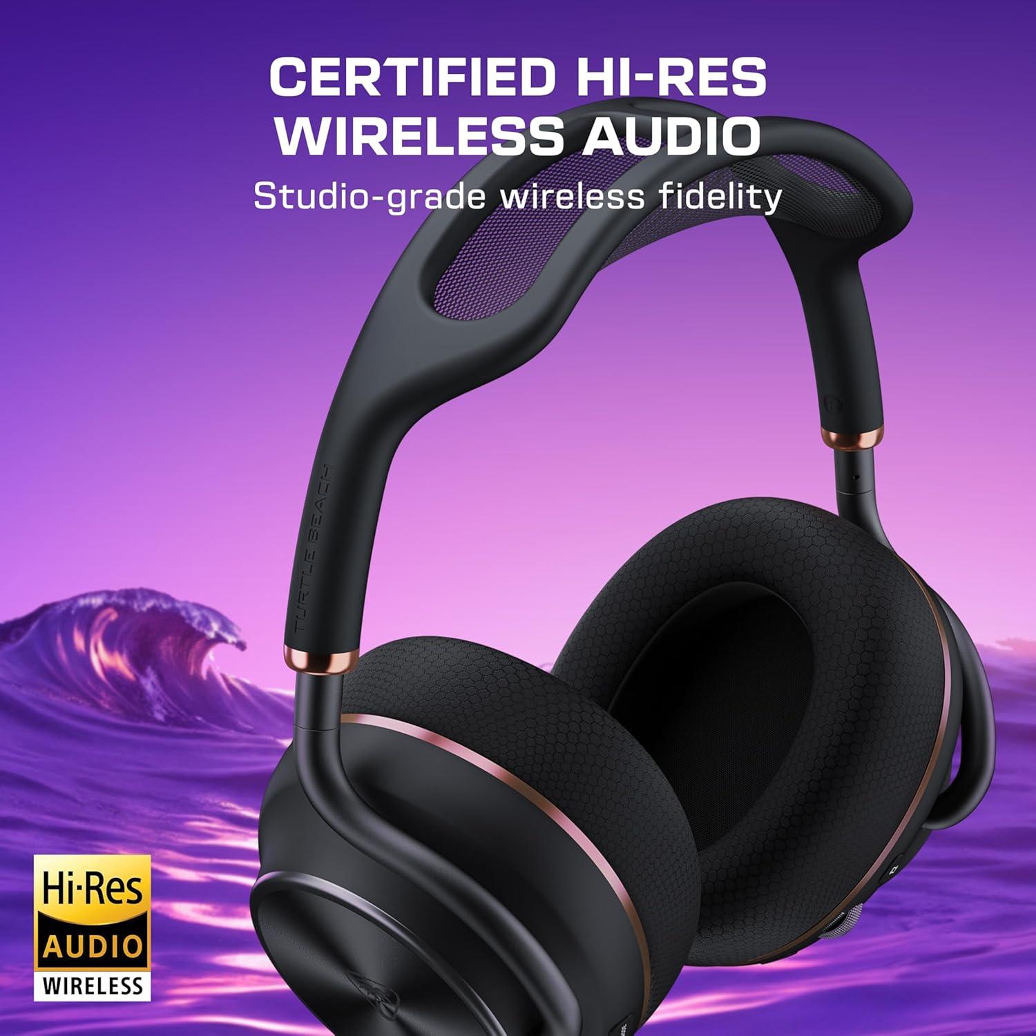 imageTurtle Beach Stealth Pro II Premium Multiplatform Wireless Gaming Headset for PC PlayStation 5 PS4 HiRes 24bit Audio Noise Cancellation Rechargeable Battery Bluetooth Boom Mic Black
