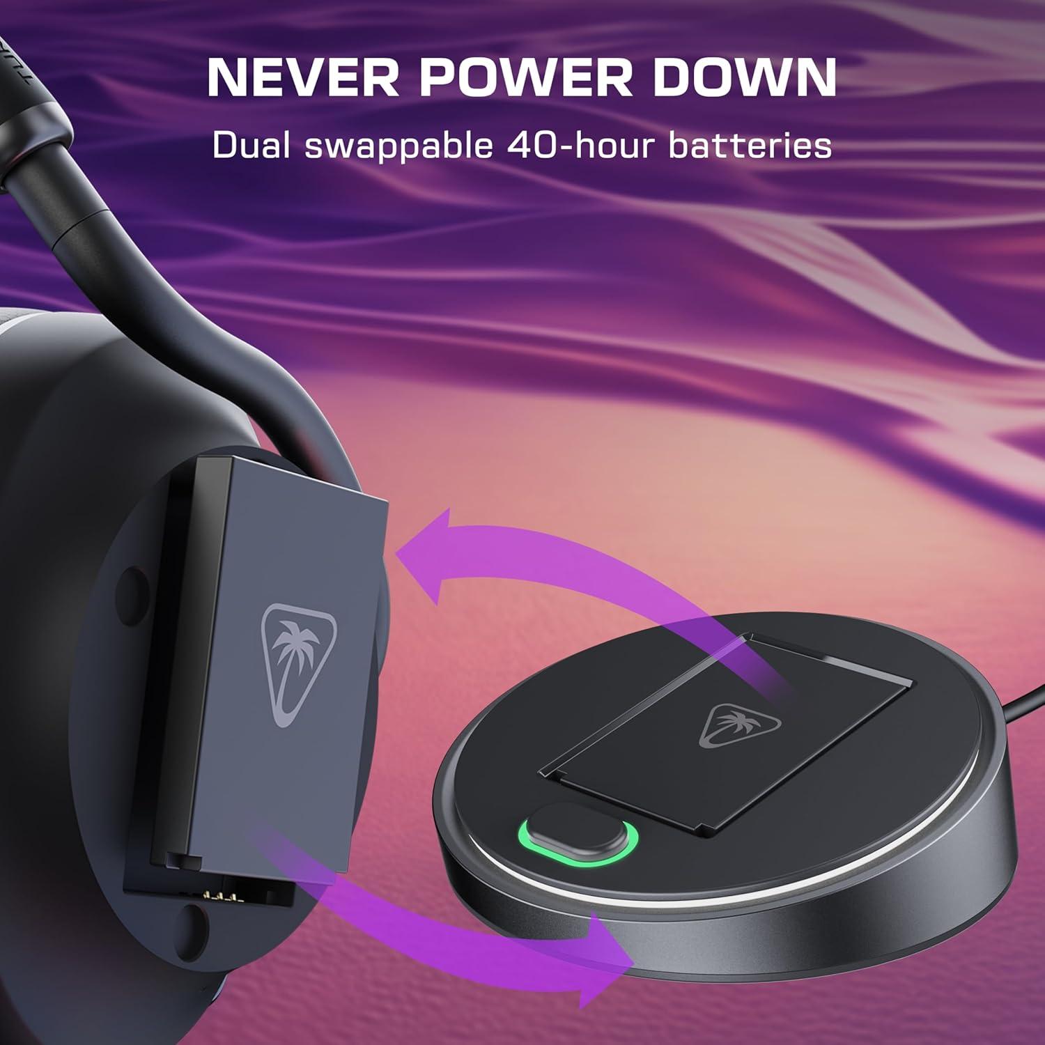 imageTurtle Beach Stealth Pro II Premium Wireless Gaming Headset for Xbox Series XS PS5 PS4 PC HiRes Audio Dolby Atmos Active Noise Cancellation Simultaneous Bluetooth 24bit Audio WhiteBlack