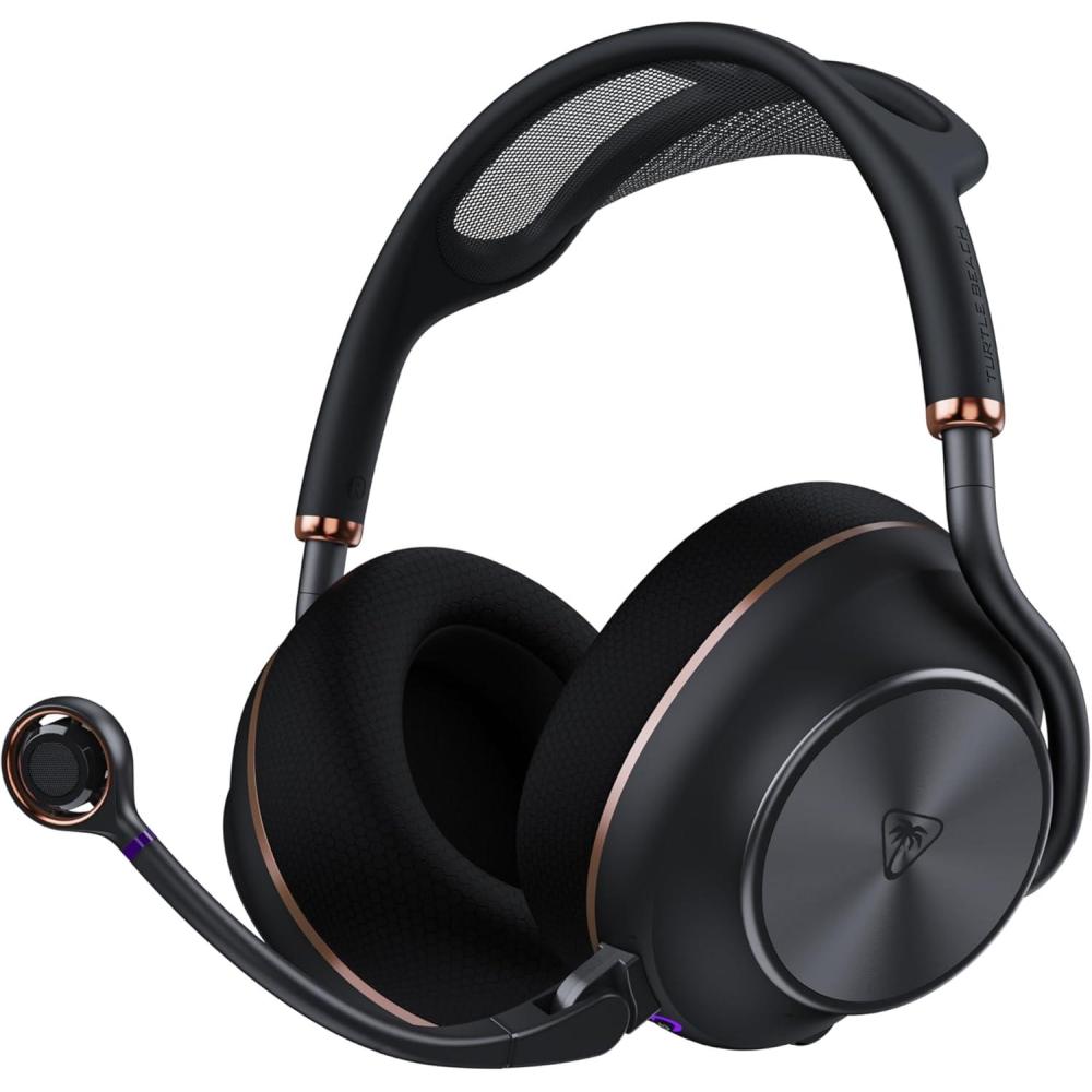 imageTurtle Beach Stealth Pro II Premium Multiplatform Wireless Gaming Headset for PC PlayStation 5 PS4 HiRes 24bit Audio Noise Cancellation Rechargeable Battery Bluetooth Boom Mic Black