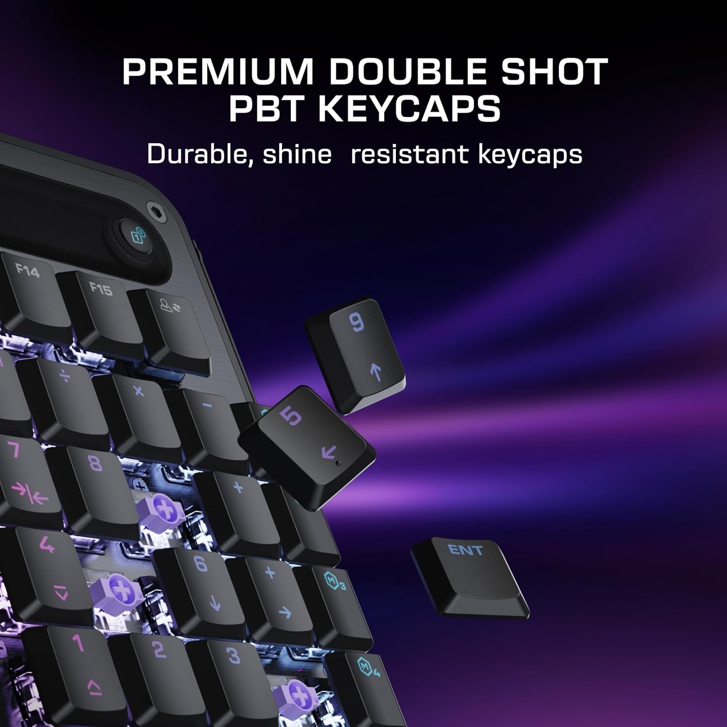 imageTurtle Beach Command Series KB7 TKL Wired Gaming Keyboard 43 Touchscreen Command Display Titan LowProfile Hall Effect Switches Double Shot PBT Keycaps True 8K Polling PerKey RGB LightingKP7 Keypad