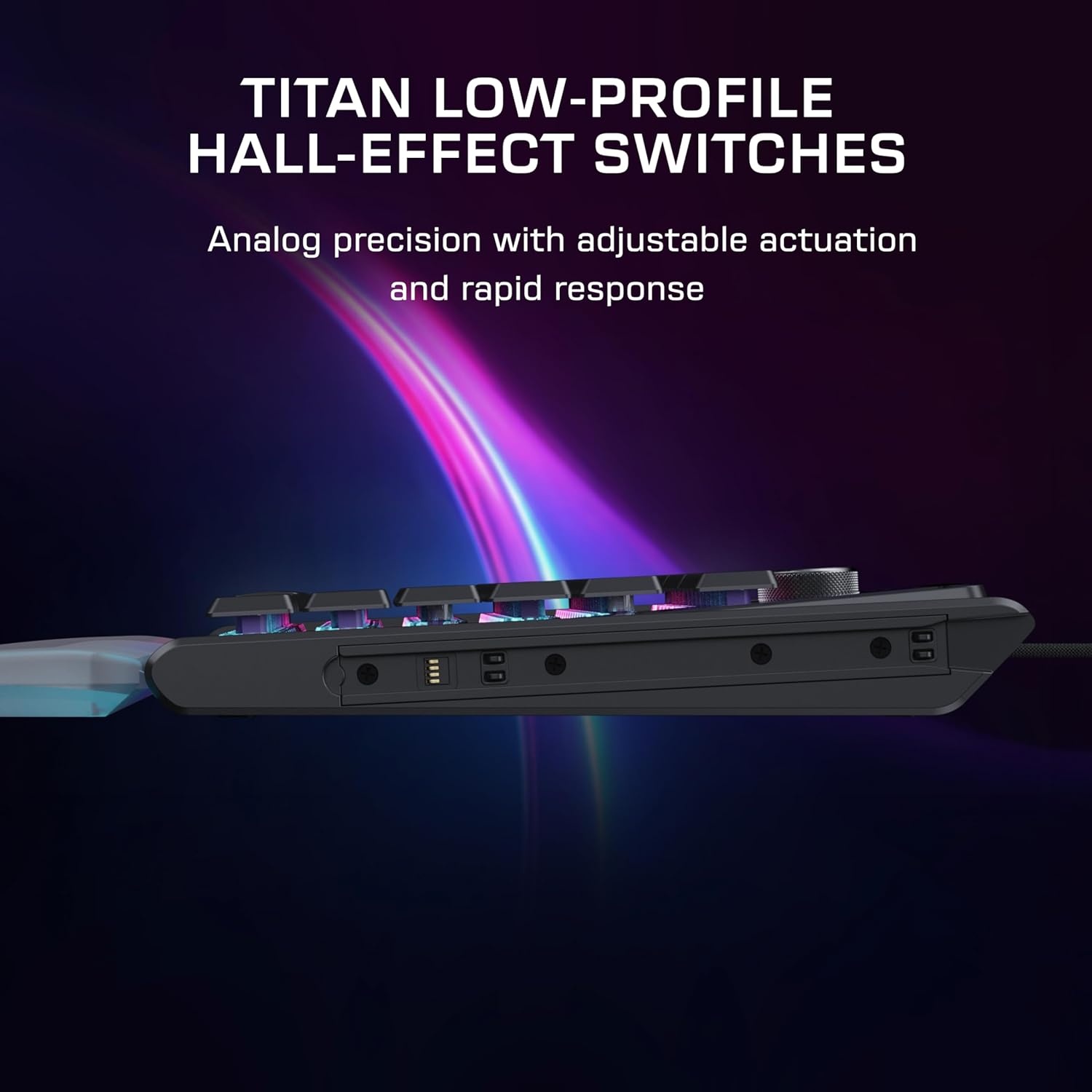 imageTurtle Beach Command Series KB7 TKL Wired Gaming Keyboard 43 Touchscreen Command Display Titan LowProfile Hall Effect Switches Double Shot PBT Keycaps True 8K Polling PerKey RGB LightingKB7 Keyboard